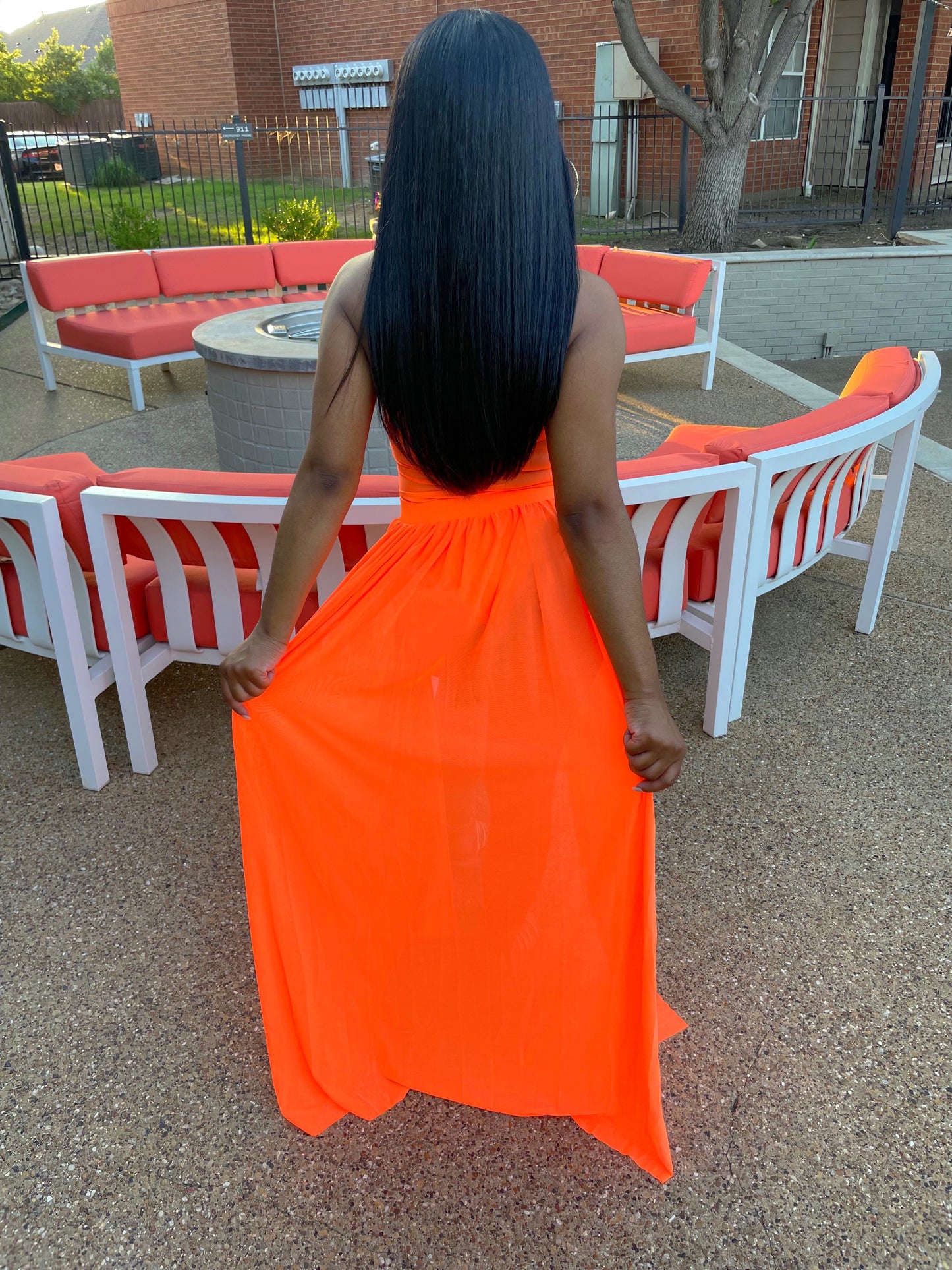 Island Girl set (neon orange)