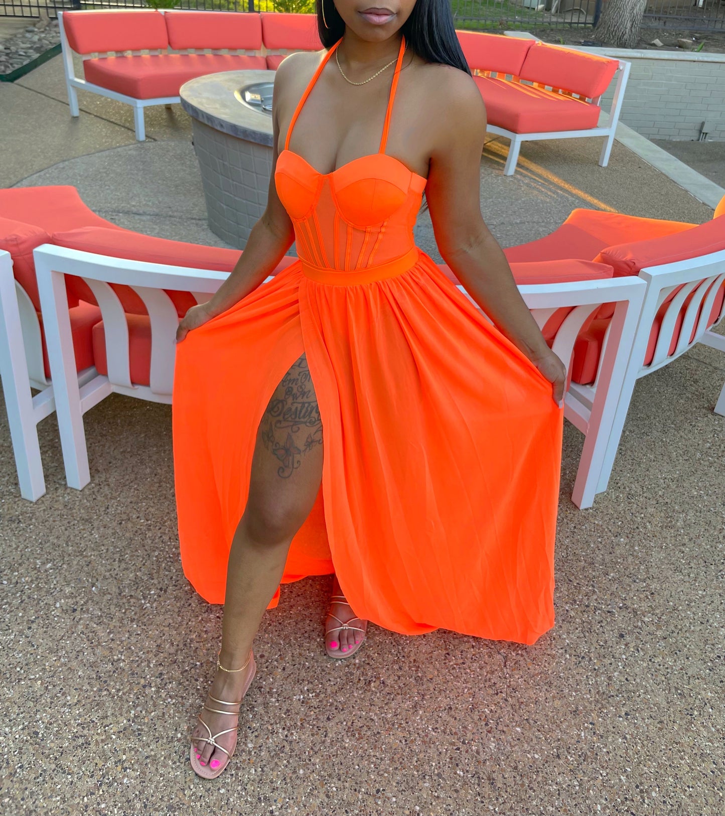 Island Girl set (neon orange)